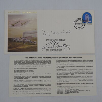 50th anniversary of Waterkloof flown cover no 1214 of 7000 Signed by Genl Maj Willmott Brig GJ Coetzee