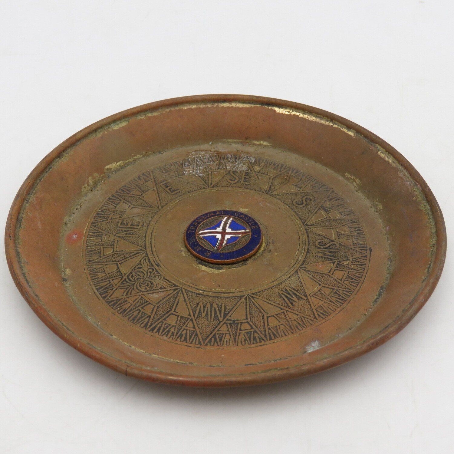Vintage R.M.S Transvaal castle copper trinket bowl