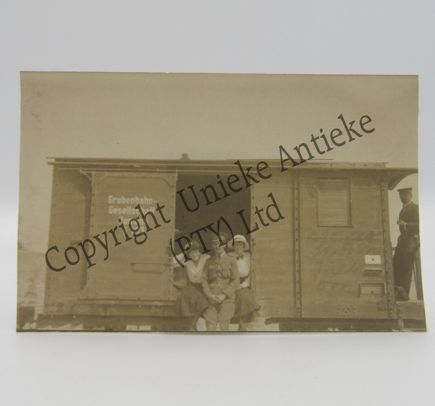 Original photo of Train coach of the Grubenbahn - Gesellschaff Pomana - Diamond Area South West Africa early 1900&#39;s