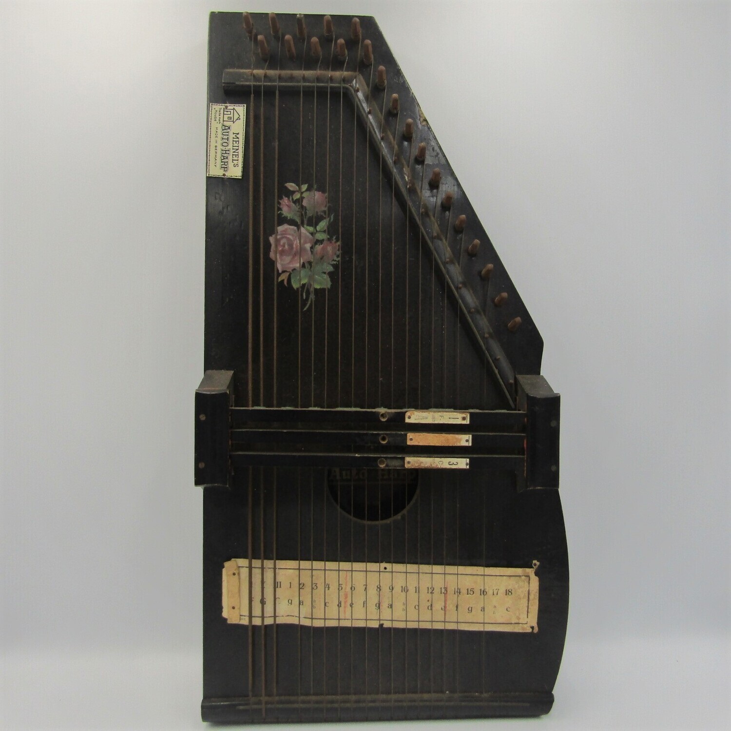 Vintage Meinel&#39;s Auto-Harp with hammer and tuning key