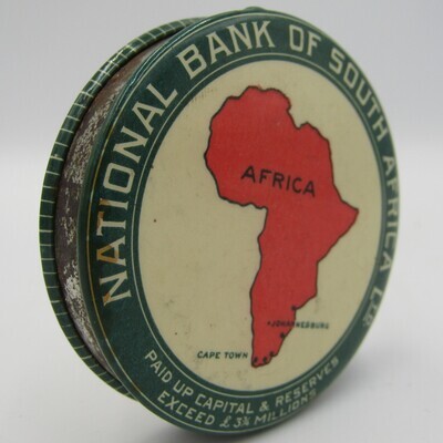 Vintage National Bank of South Africa 3d savings tin