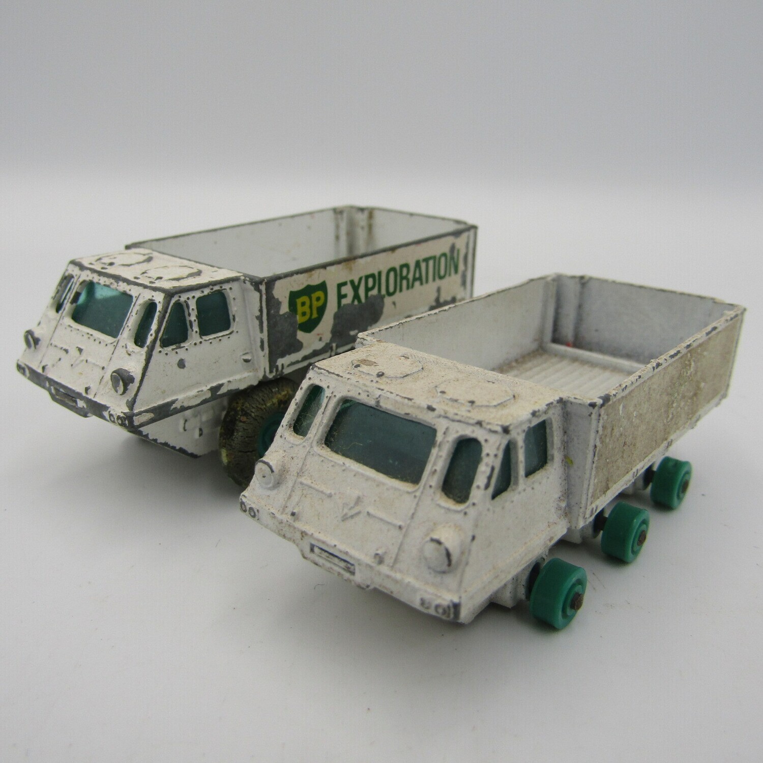 Pair of Matchbox No. 61 Alvis Stalwart BP Exploration truck die-cast toy cars