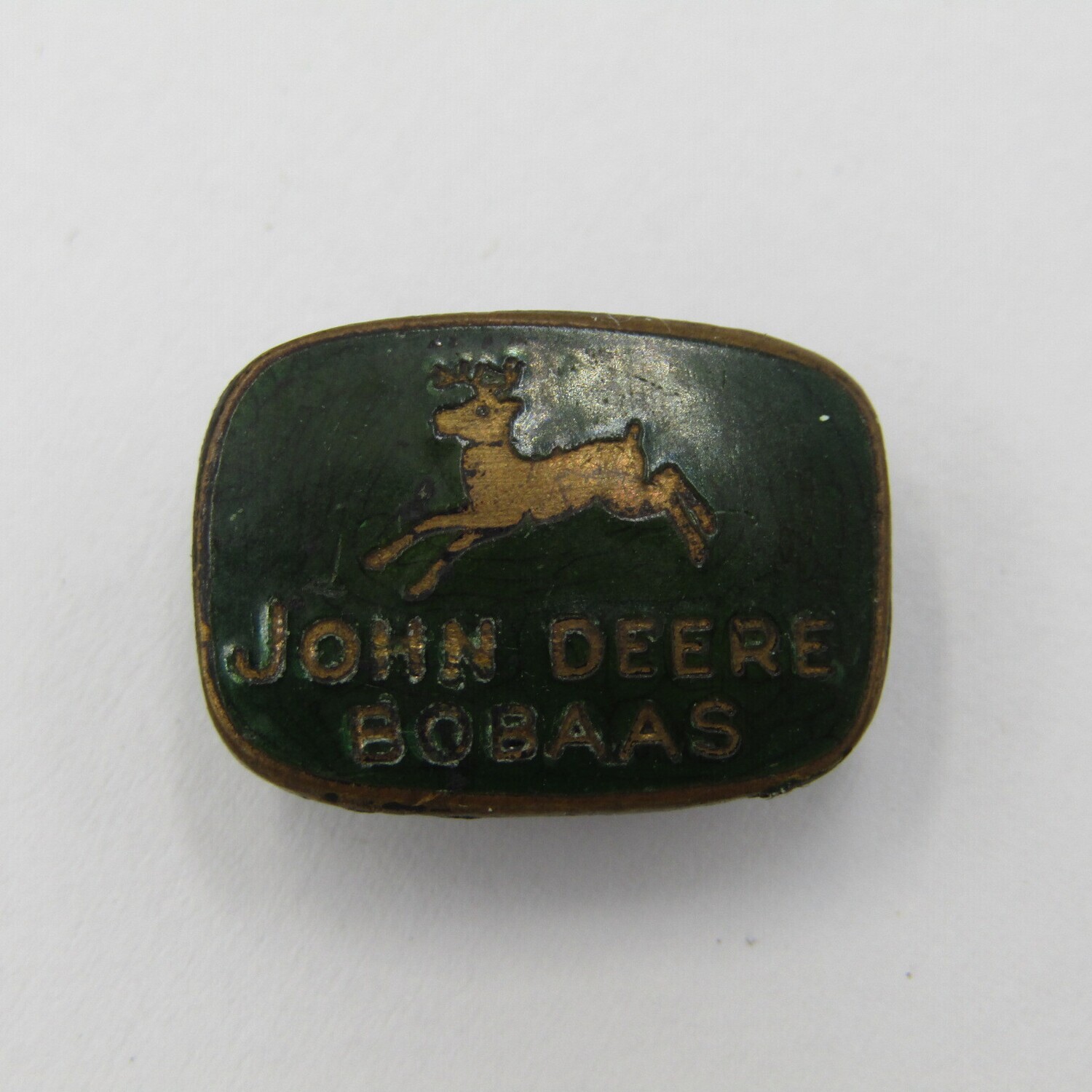 Vintage John Deere Bobaas button hole badge