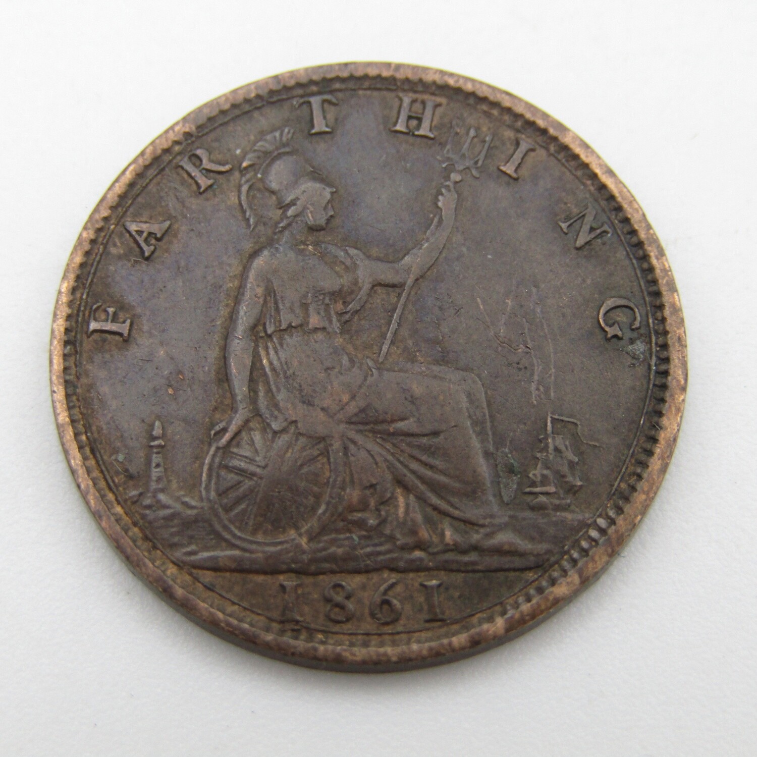 1861 Great Britain factory error coin Double strike of First 1 of 1861
