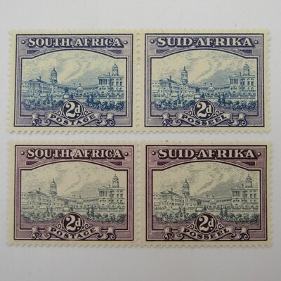 South Africa Hyphenated Pictorials 2d pairs mint hinged
SACC 58 ( blue &amp; violet )
SACC 58a ( grey and dull purple )
