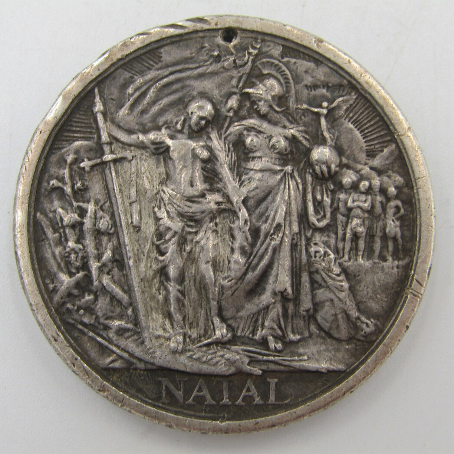 1906 Natal Rebellion medal issued to Attached Sergeant R.V.M.A.E Tarrant , Natal Service corps