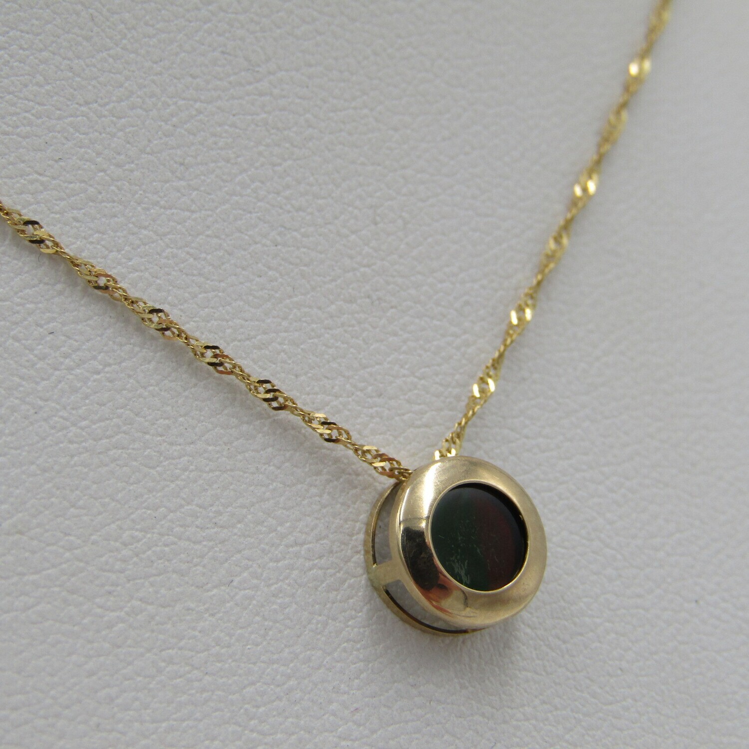 Vintage 14kt Gold Necklace and earrings set with colourful inserts
