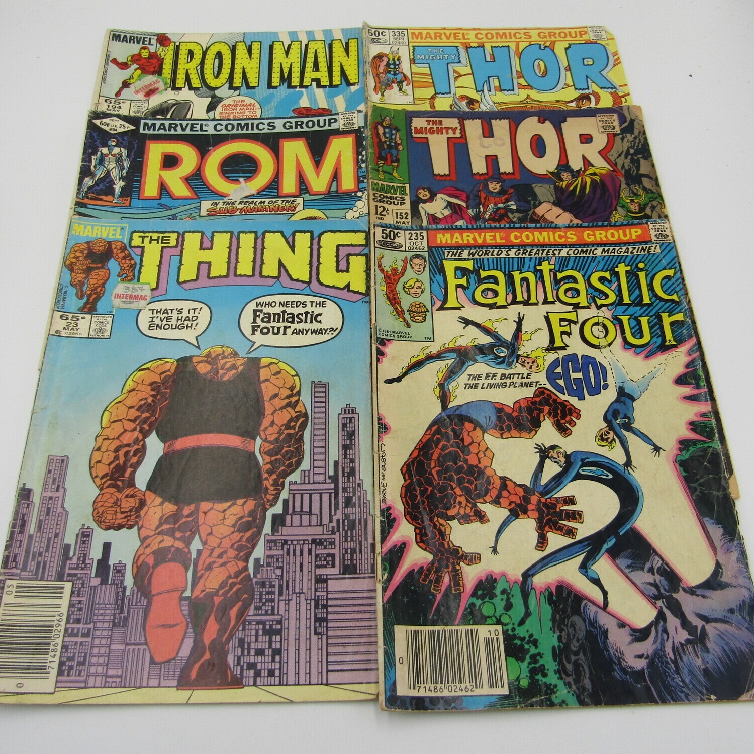 Lot of 6 Marvel comic books - 1980's various Titles