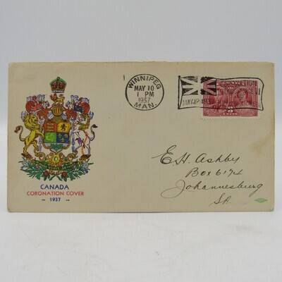 Canada 1937 Coronation cover cancelled Winnipeg 10 May 1937 with 3 cent stamp