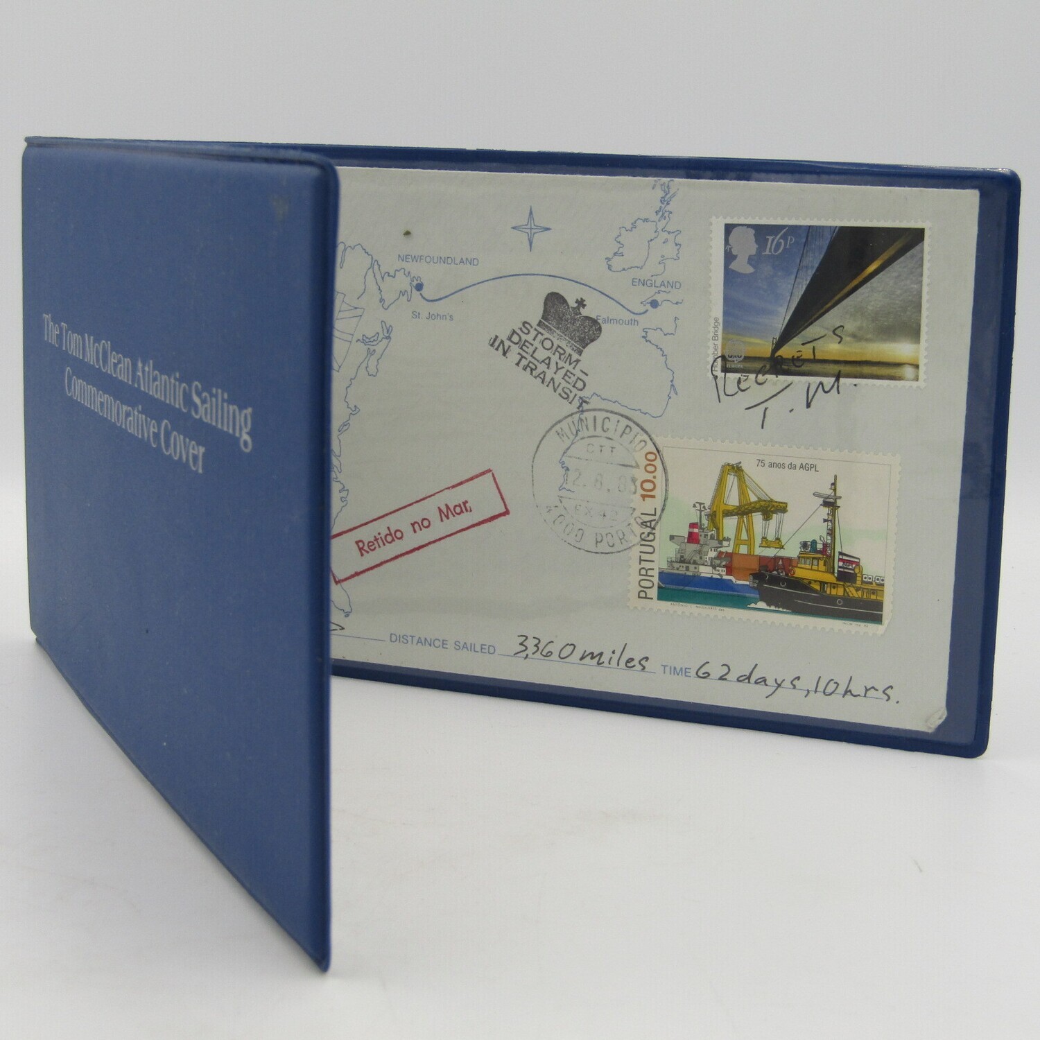 Tom McClean Atlantic Sailing cover 1983 - signed by him