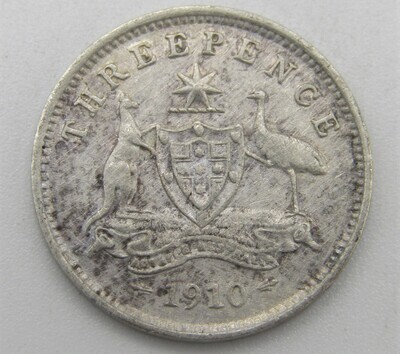 Australia 1910 silver 3d three pence