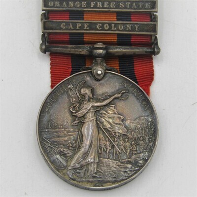 Boer War QSA medal with 4 Clasps issued to 537 Pte. J. Myburgh - Duke of Edinburgh&#39;s own Volunteer Rifles