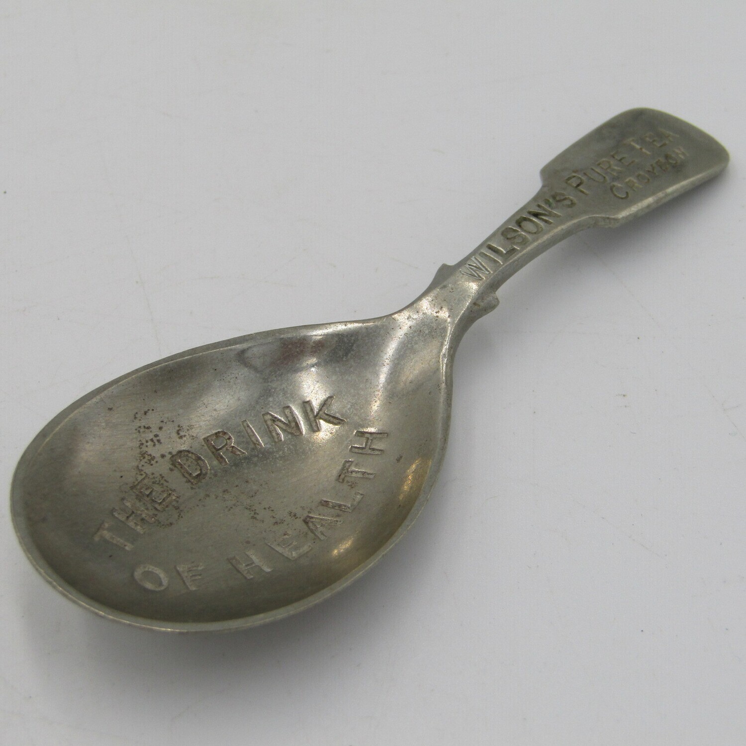 Antique Wilson's Pure Tea silverplated caddy spoon