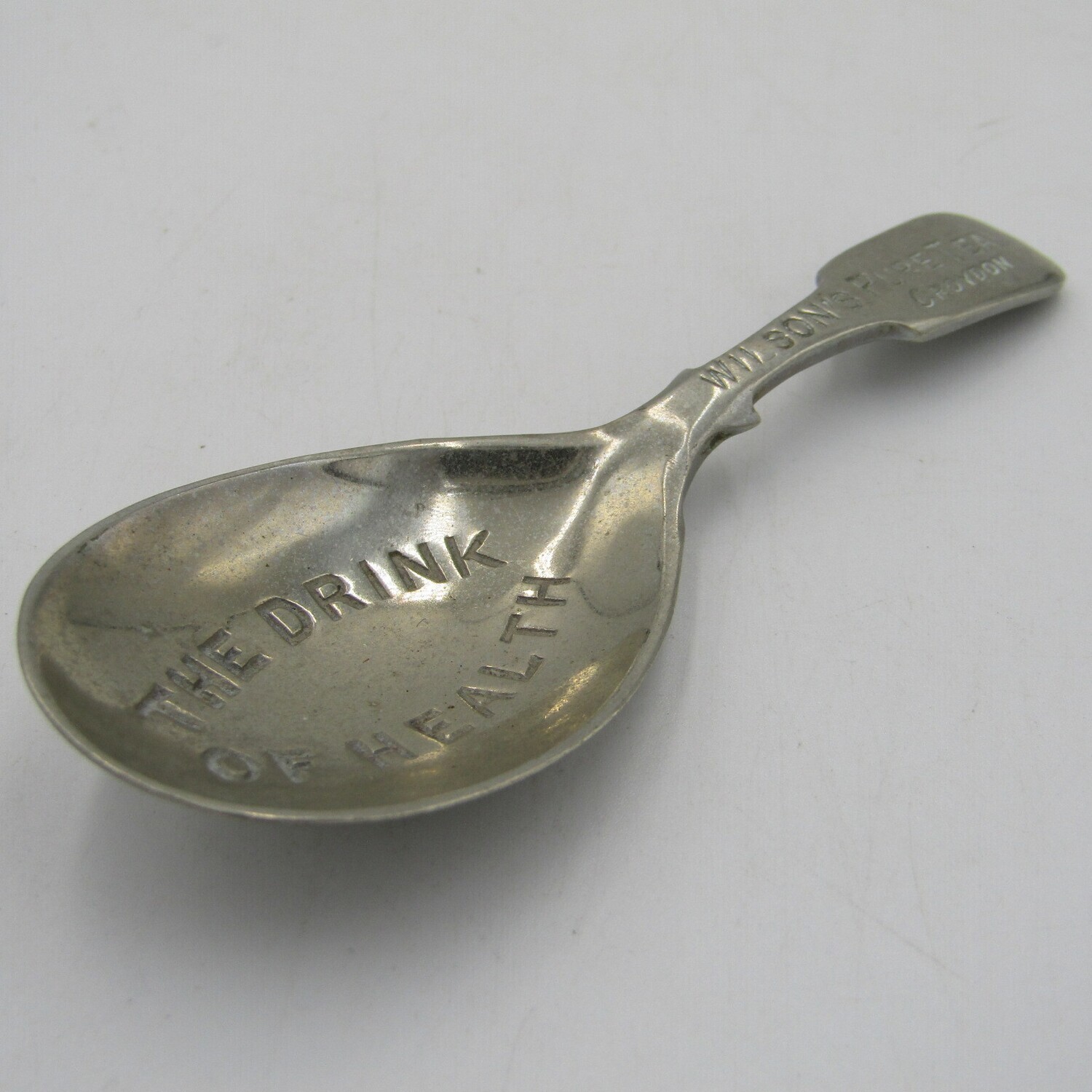 Antique Wilson's Pure Tea silverplated caddy spoon