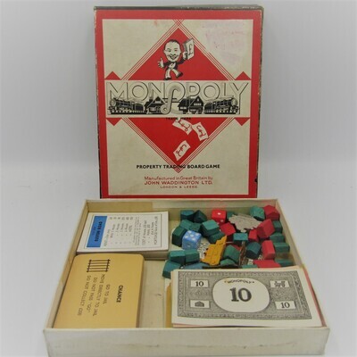 Vintage Monopoly with rare metal tokens - no board