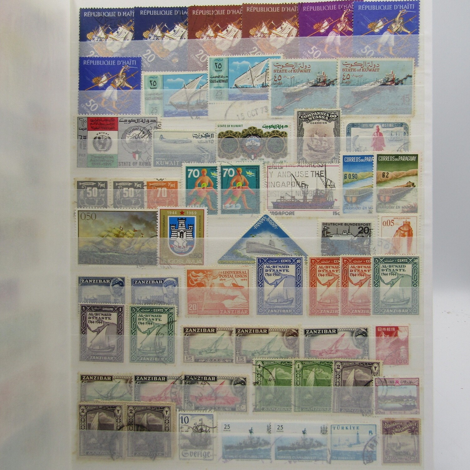 Thematic stamp album with the following Flowers/Birds/Fish/Ships and Aeroplanes