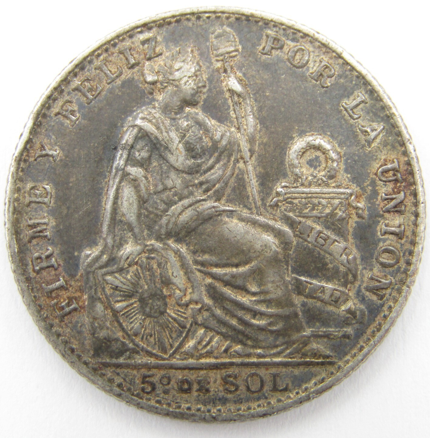 Peru 1/5 Sol silver 1914 with low mintage - XF