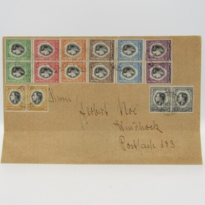 South West Africa 1937 Coronation of George 6 set on envelope First Day cancel