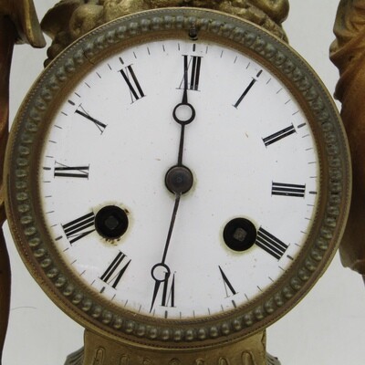 1880's French Bronze Vintners mantel clock