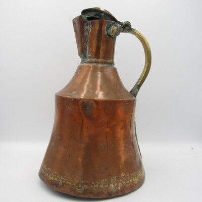 Antique Middle Eastern Arabic hammered copper coffee pot