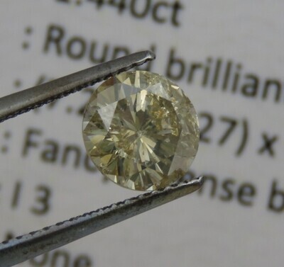 Natural Round Brilliant diamond of 1,440ct with GEMLAB certificate