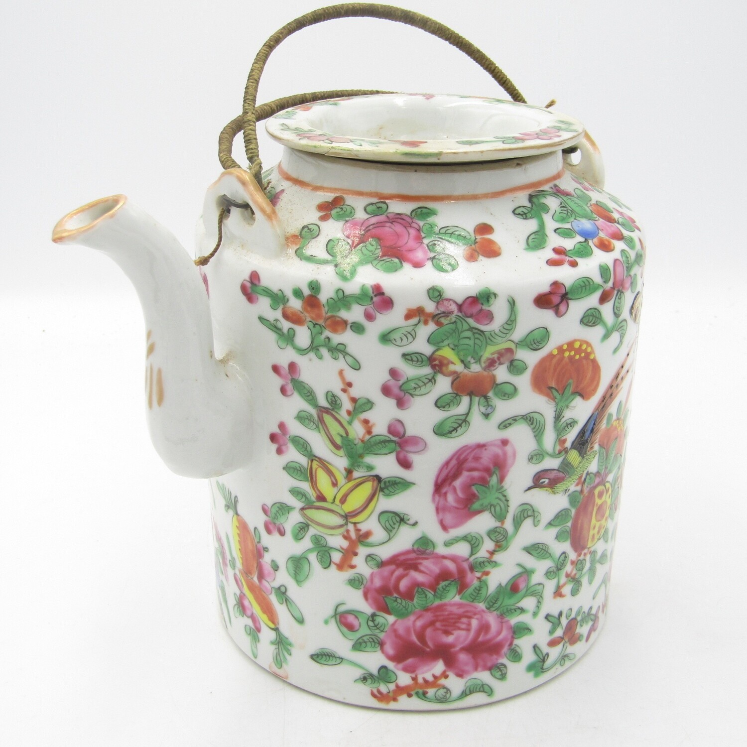 Antique Chinese family Rose porcelain teapot - 19th Century