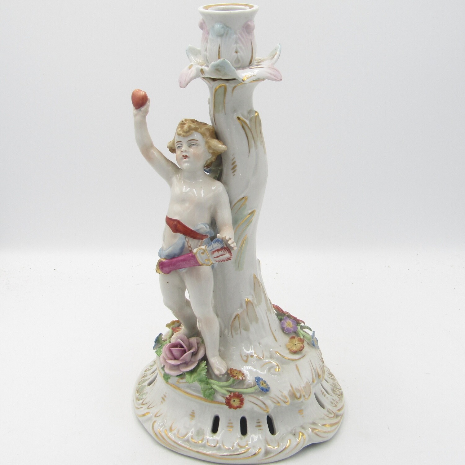 Vintage Schierholz porcelain candlestick - top candleholder rod broken but fixed to top