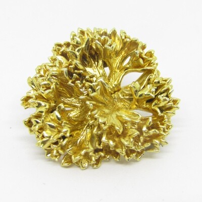 Flora Danica Sterling silver 24kt gold encrusted Parsley leaf brooch