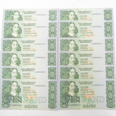 CL Stals first Issue lot of 12 x R10 notes in sequence