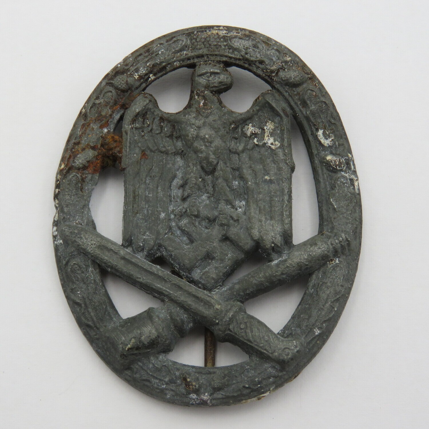 German WW2 General Assault Badge - Zinc and well worn - Assmann &amp; Sohn