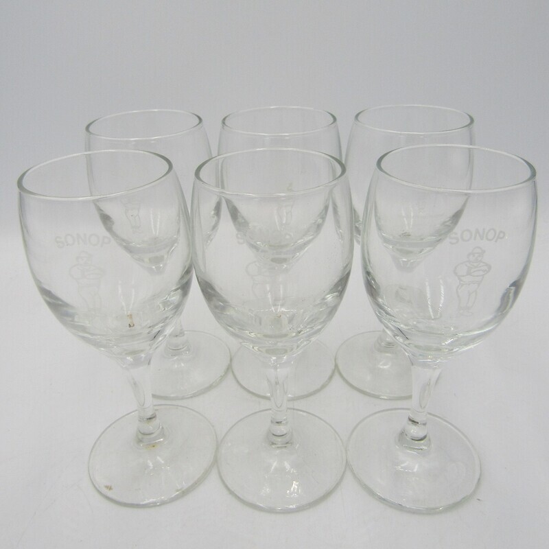 Lot of 6 Sonop Hostel University of Pretoria Sherry glasses