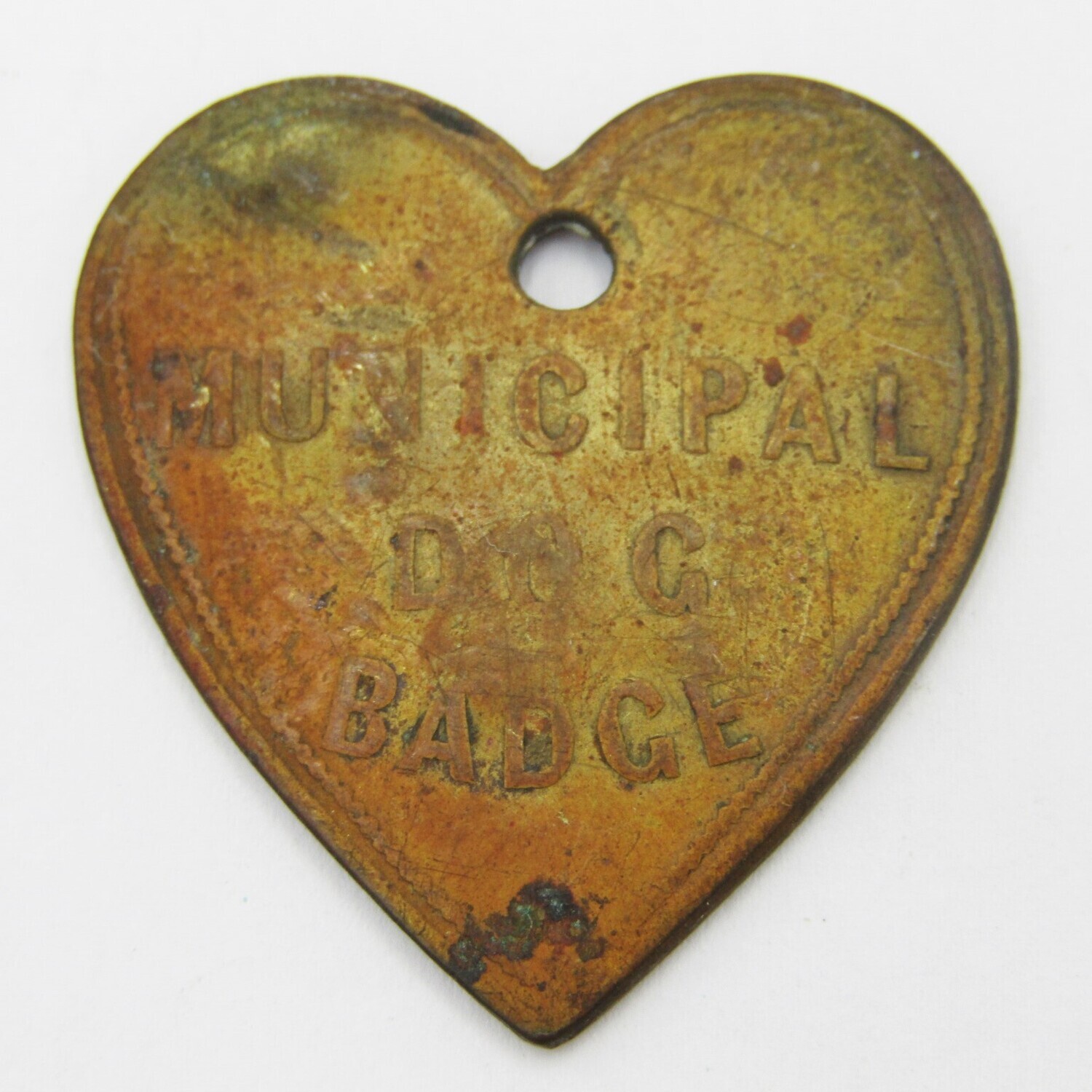 1901 Dog License marked C M ( Cape Municipality? ) heart shaped