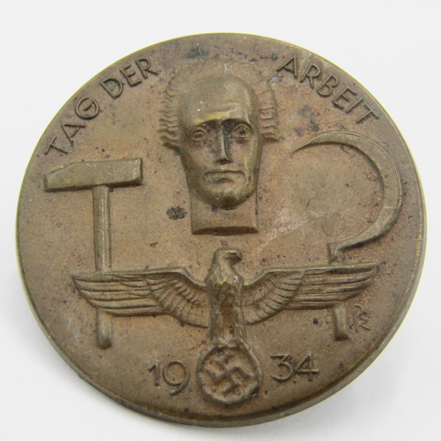 Third Reich 1934 Workers Day ( modified with tack ) Tinnie badge