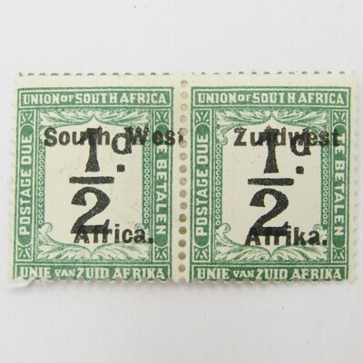 South West Africa Postage due 1/2d pair SACC 21 - mint hinged