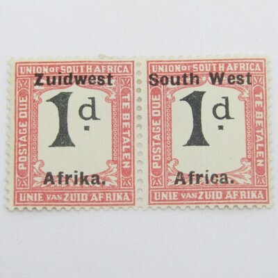 South West Africa Postage due 1d pair SACC 18 - mint hinged