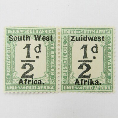 South West Africa Postage due 1/2d SACC 17 mint hinged pair