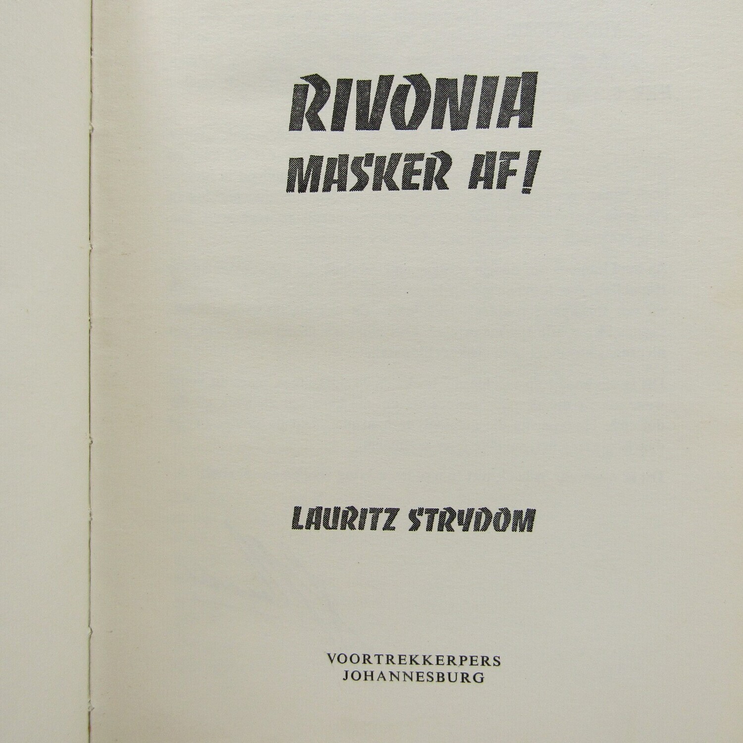 Rivonia - Masker of deur Lauritz Strydom - Storie van die Rivonia verhoor