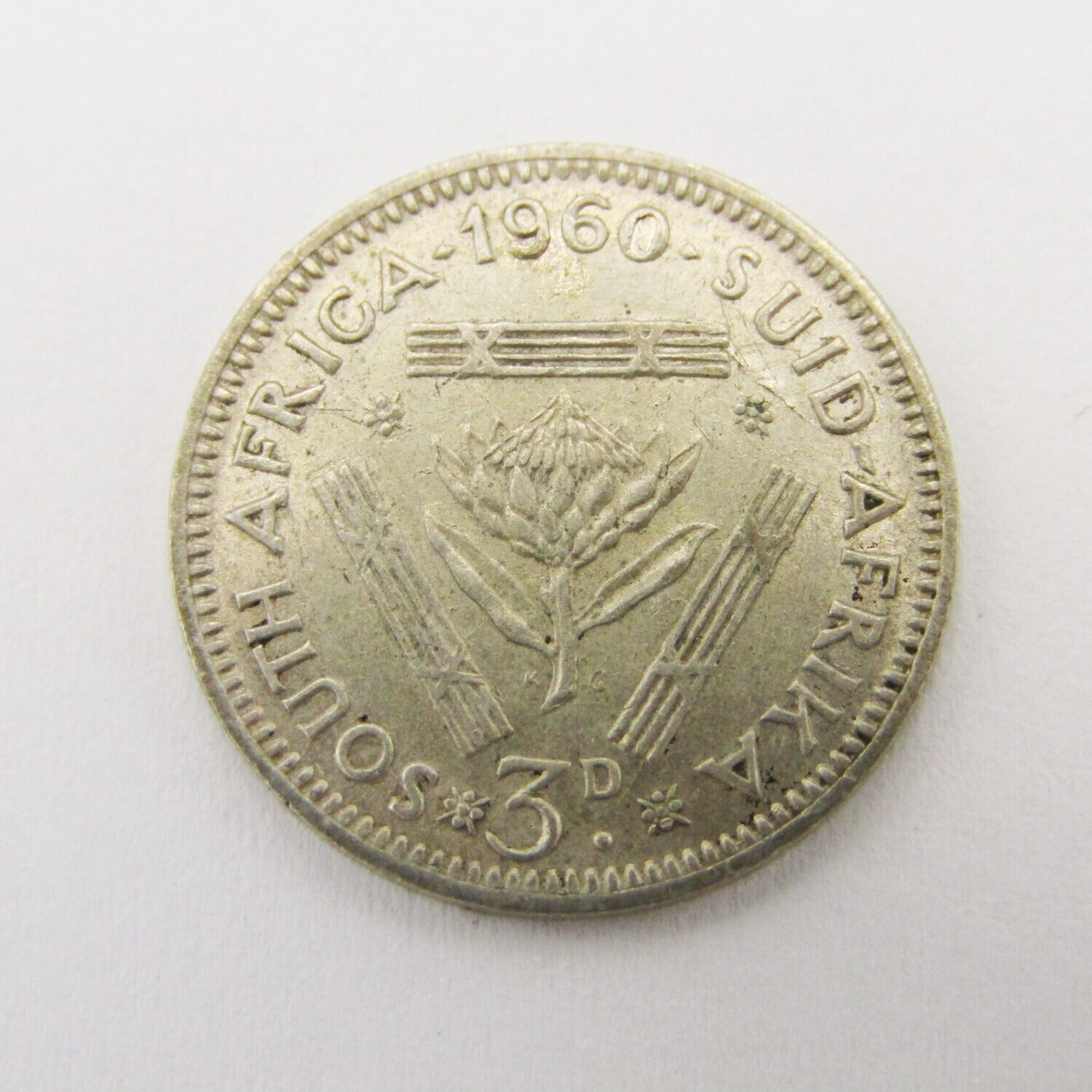 1960 SA Union 3d tickey - XF - mintage 18004