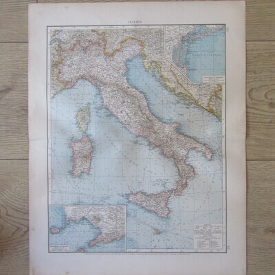 1901 Map of Italy on A2 - 1 : 500 000 scale