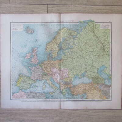 1901 European political map on A2 - Scaled 1 : 12 000 000