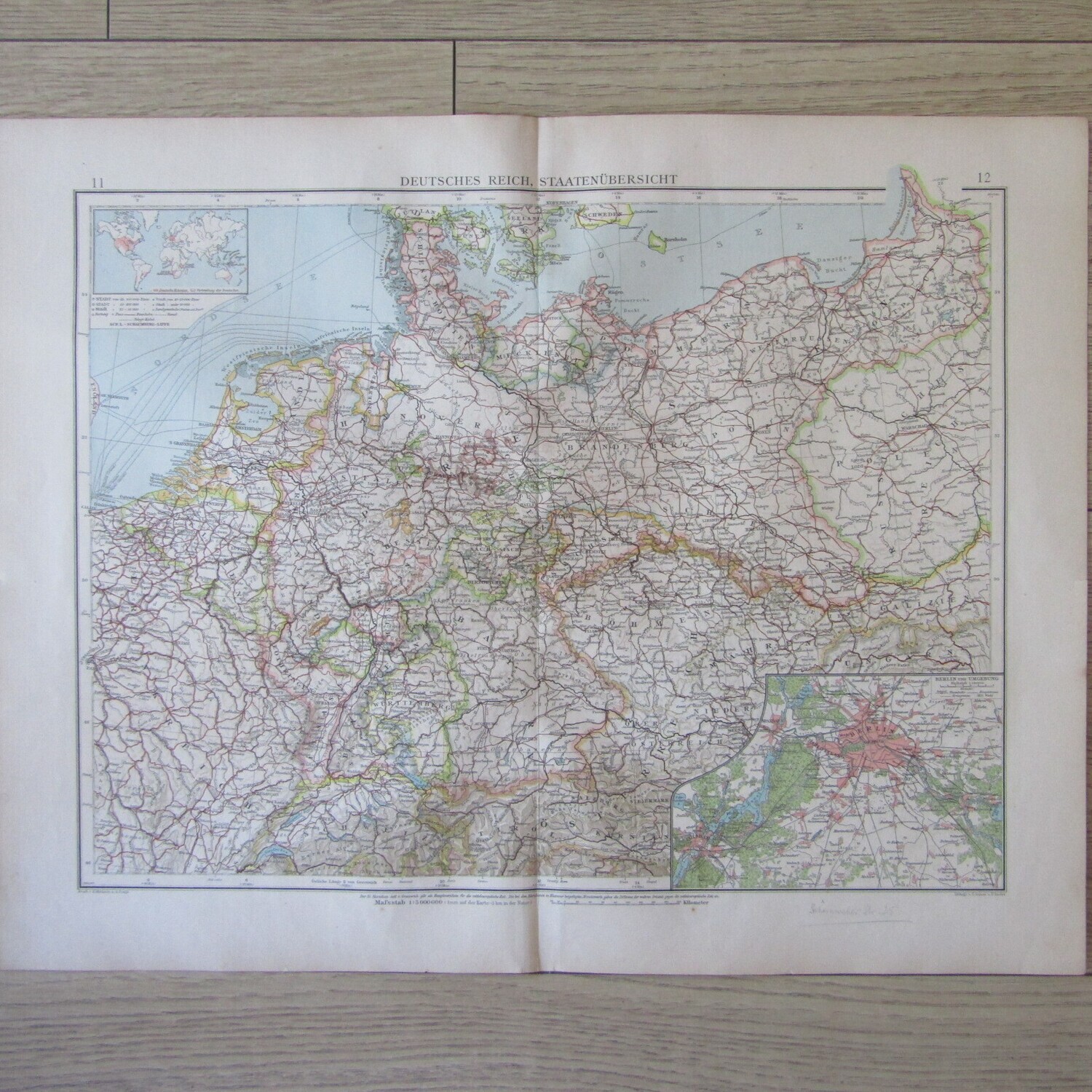 1901 Map of the German Reich on A2 - Scaled 1 : 3 000 000