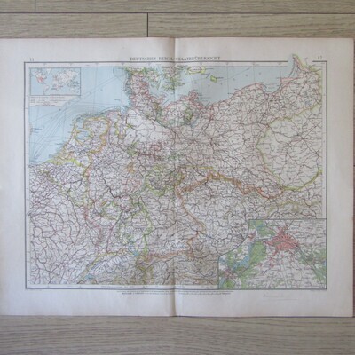 1901 Map of the German Reich on A2 - Scaled 1 : 3 000 000