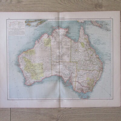 1901 Map of Australia on A2 - 1 : 10 000 000 scale