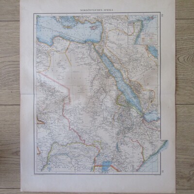 1901 Map of North Eastern Africa - 1 : 10 000 000 scale - on A2