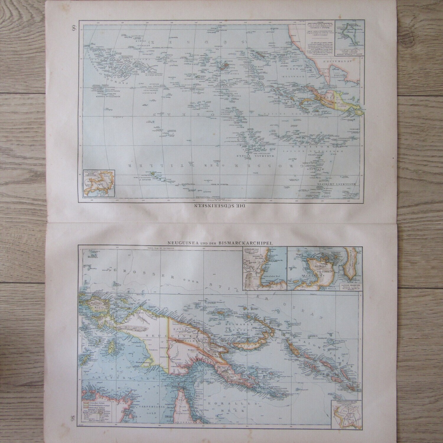 1901 Map of the South sea Island's and New Guinea area both on A3