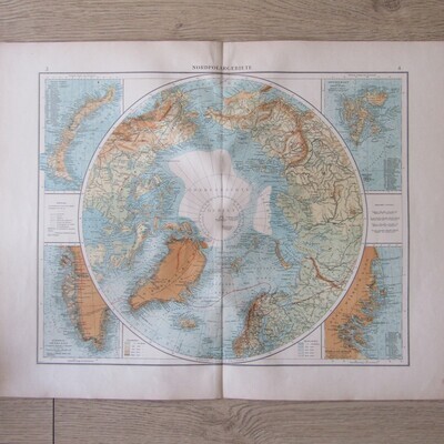 1901 Map of the North Pole area on A2 - Scaled 1 : 20 000 000