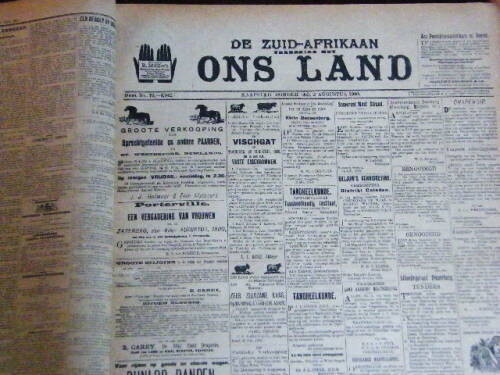 De Zuid-Afrikaan Verenigd met Ons Land July to December 1900 book with all original newspapers