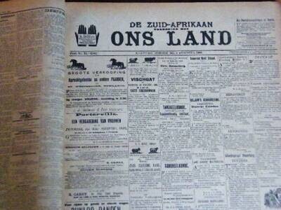 De Zuid-Afrikaan Verenigd met Ons Land July to December 1900 book with all original newspapers