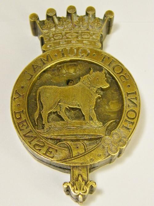 Antique original brass seal of Lord Anthony Ashley-Cooper - 7th Earl of Shaftesbury