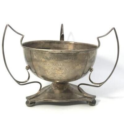 Antique silver hallmarked `Loving cup` awarded to Mrs. G.R Hofmeyr by members of House of Assembly
